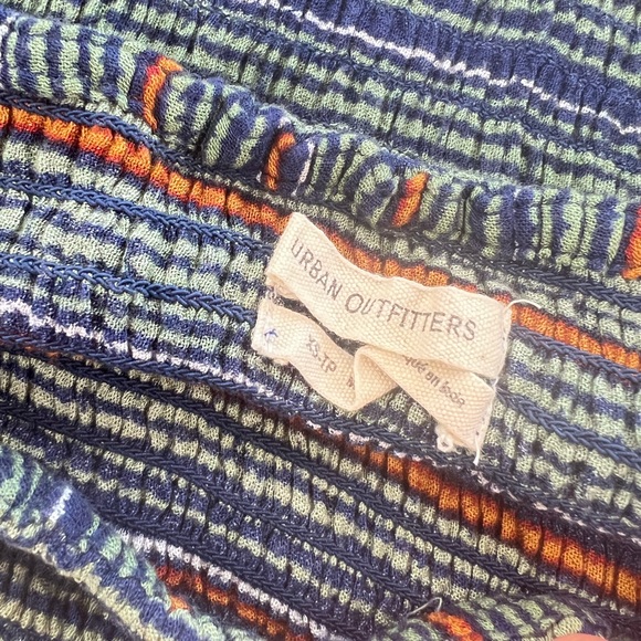 ✨Free People strapless blue & green jumpsuit w/ hint of orange - Picture 2 of 3